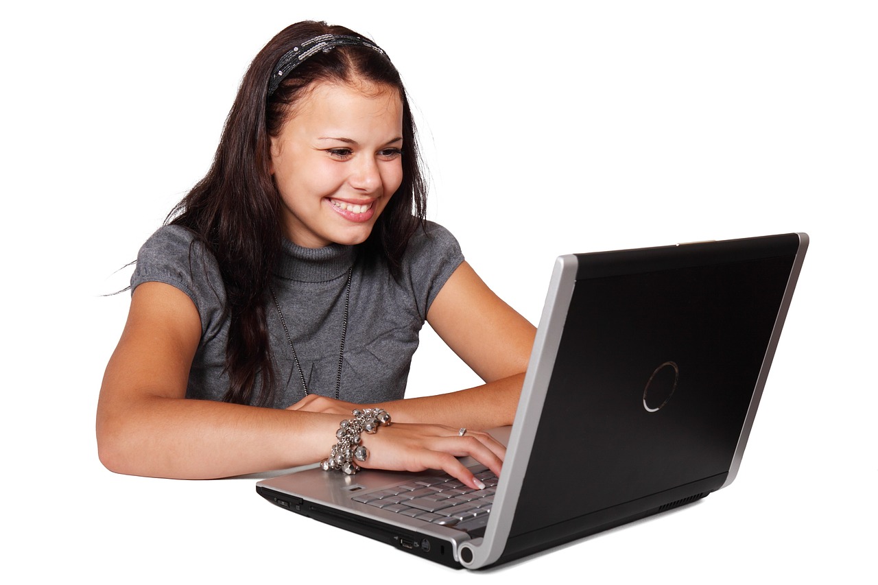 Girl at computer